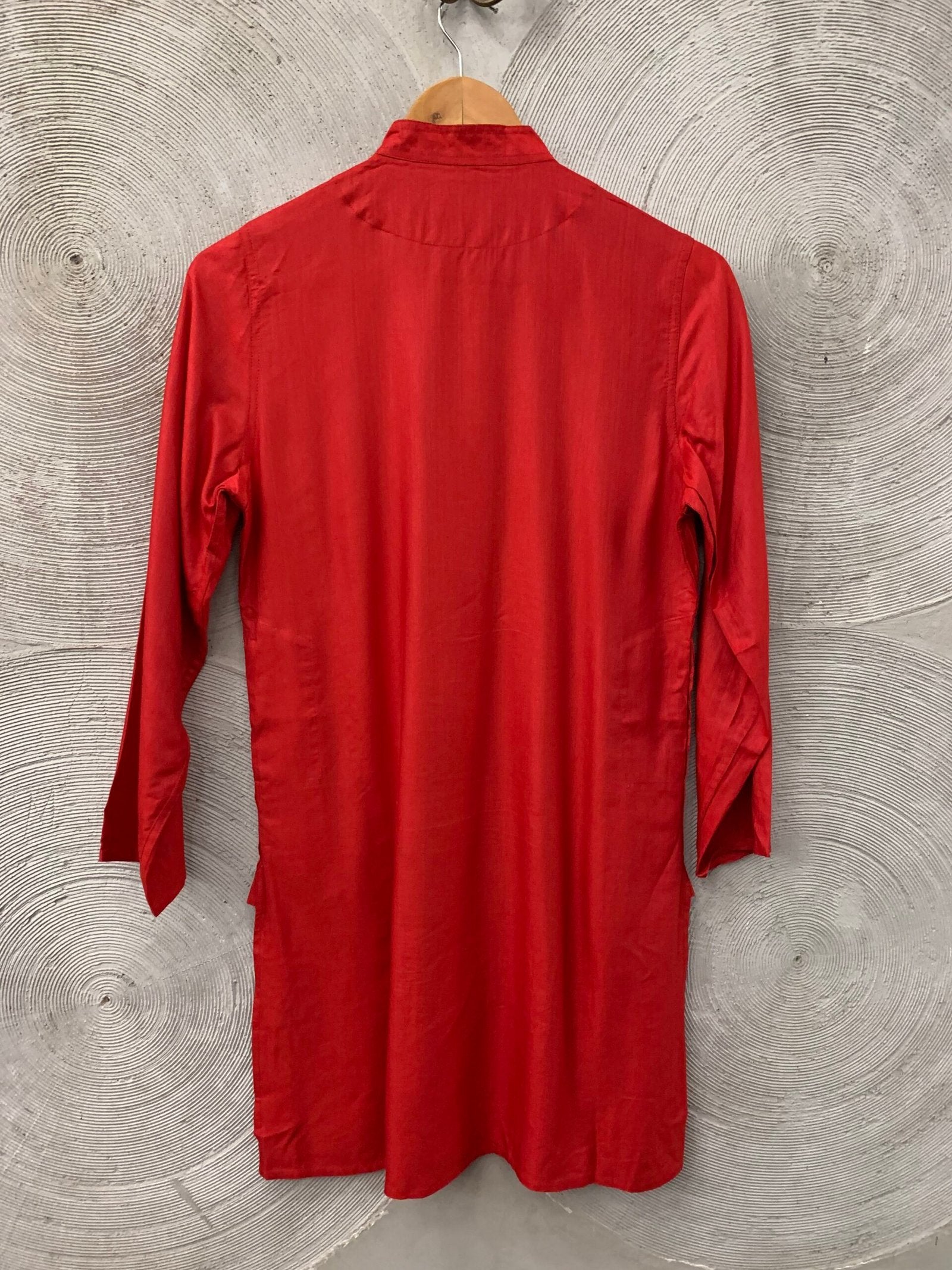 FABINDIA - Zari pintuck red long kurta for boys