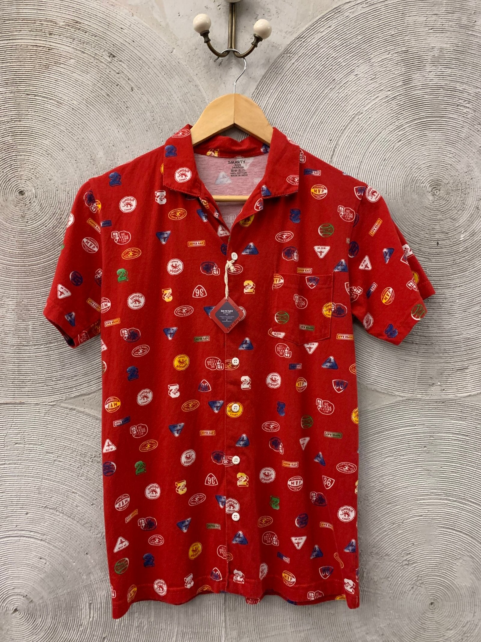Red printed boys t-shirt
