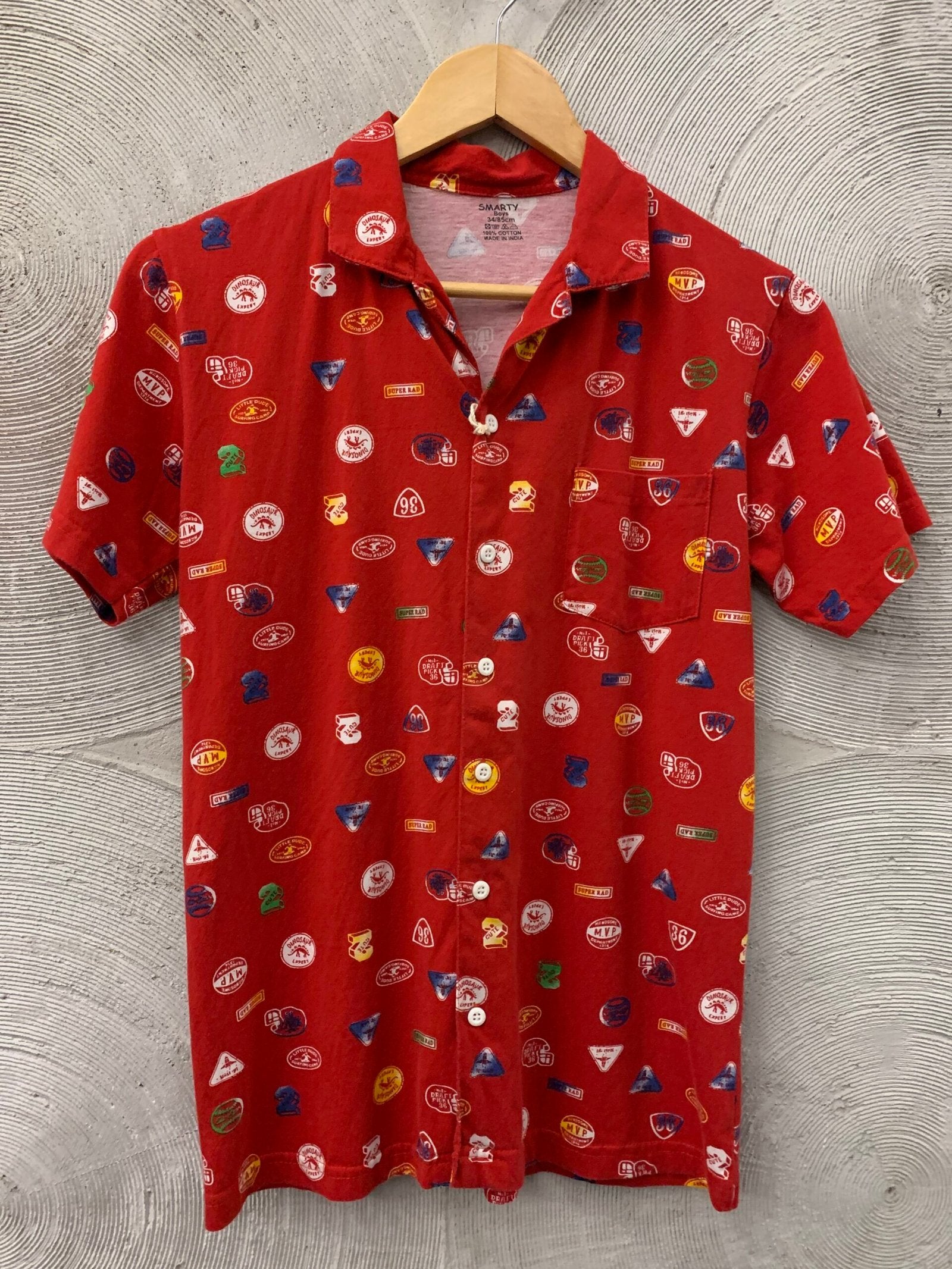 Red printed boys t-shirt