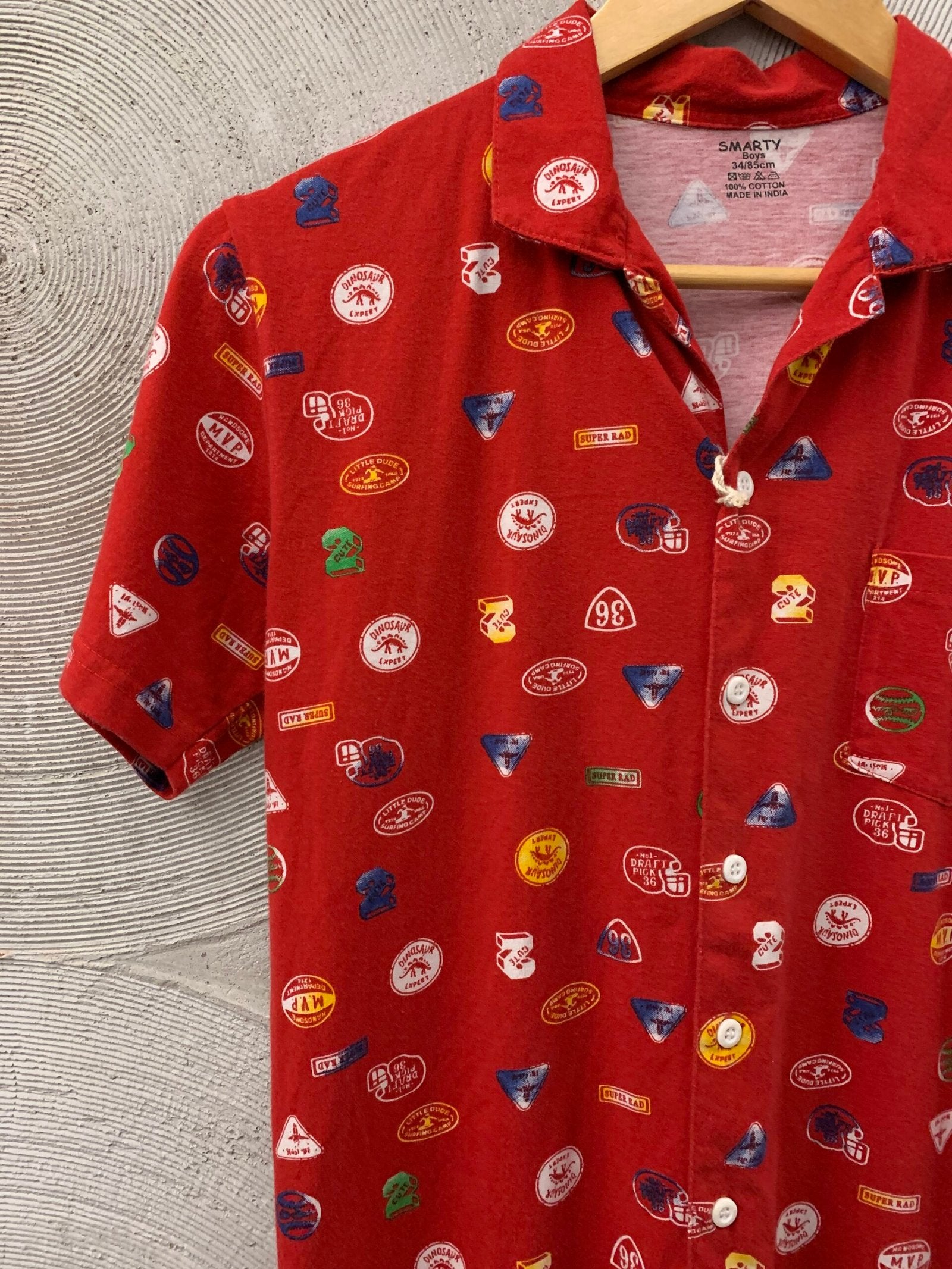 Red printed boys t-shirt