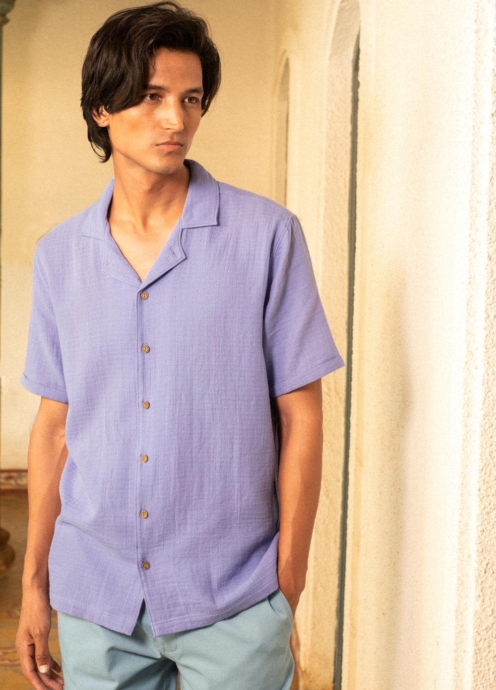 NO NASTIES - Lavender Cuban Muslin Shirt