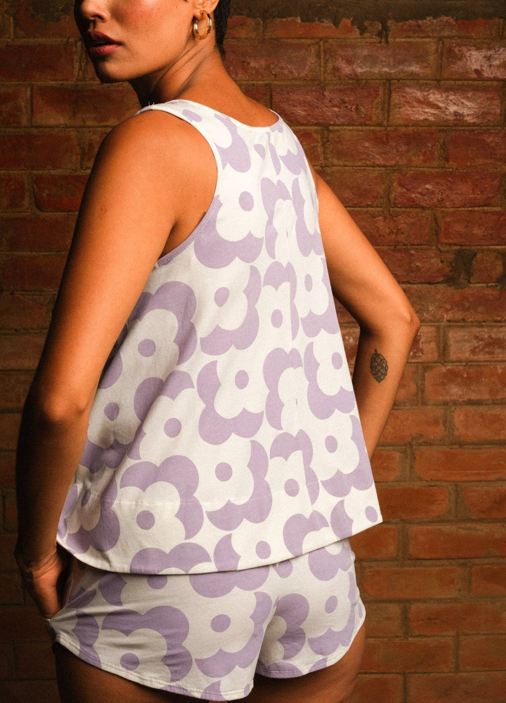 NO NASTIES - Lavender Floral Easy Shorts