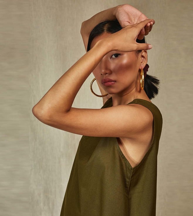 MAPCHA: Chive Green Sendu Dress