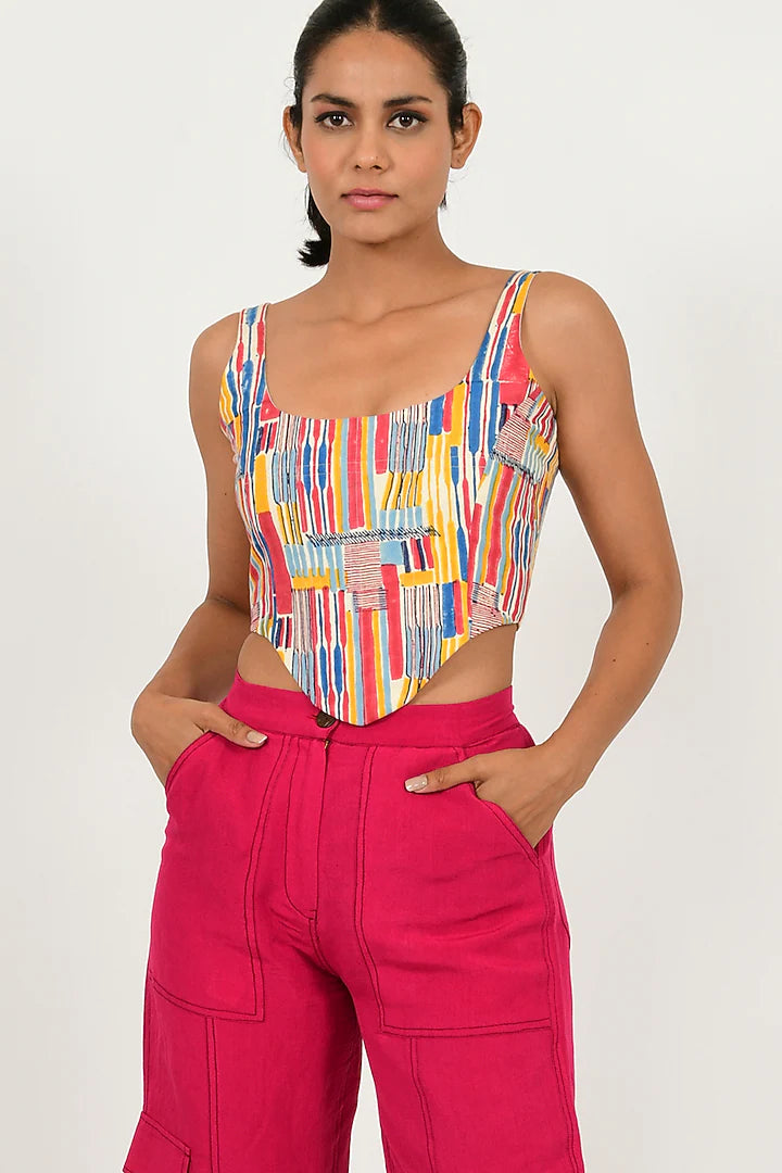 RIAS JAIPUR - Scribble Linen Corset