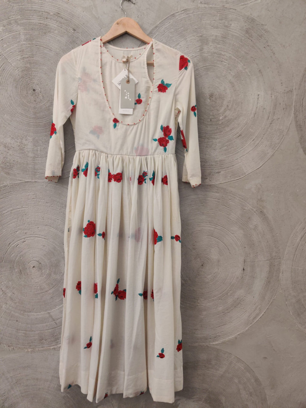 NICOBAR- Ivory Fit & Flare Angrakha Dress