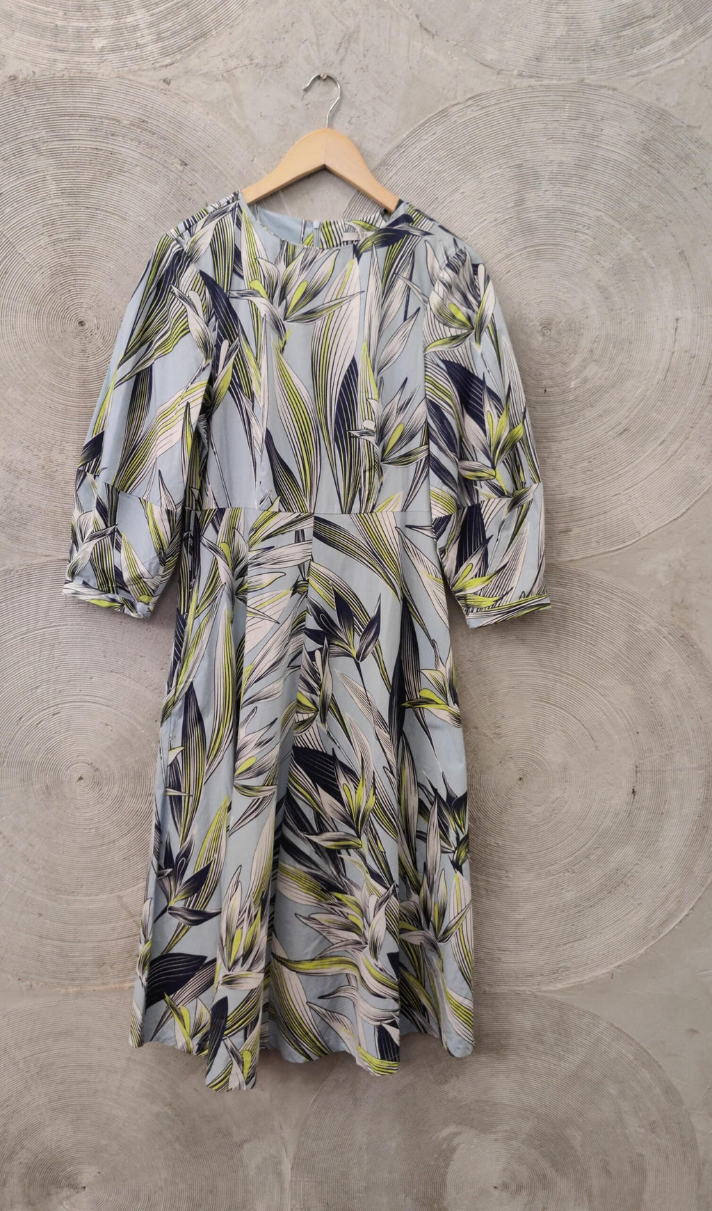 ESPRIT- Blue Printed Fit and Flare Dress