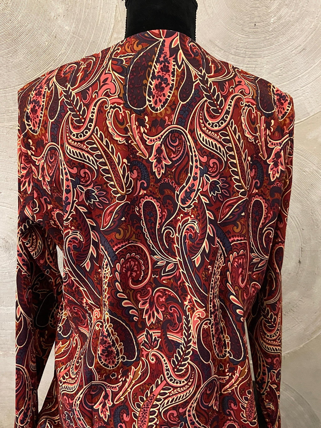 Burgundy Floral Paisley Print Full Sleeved Shirt