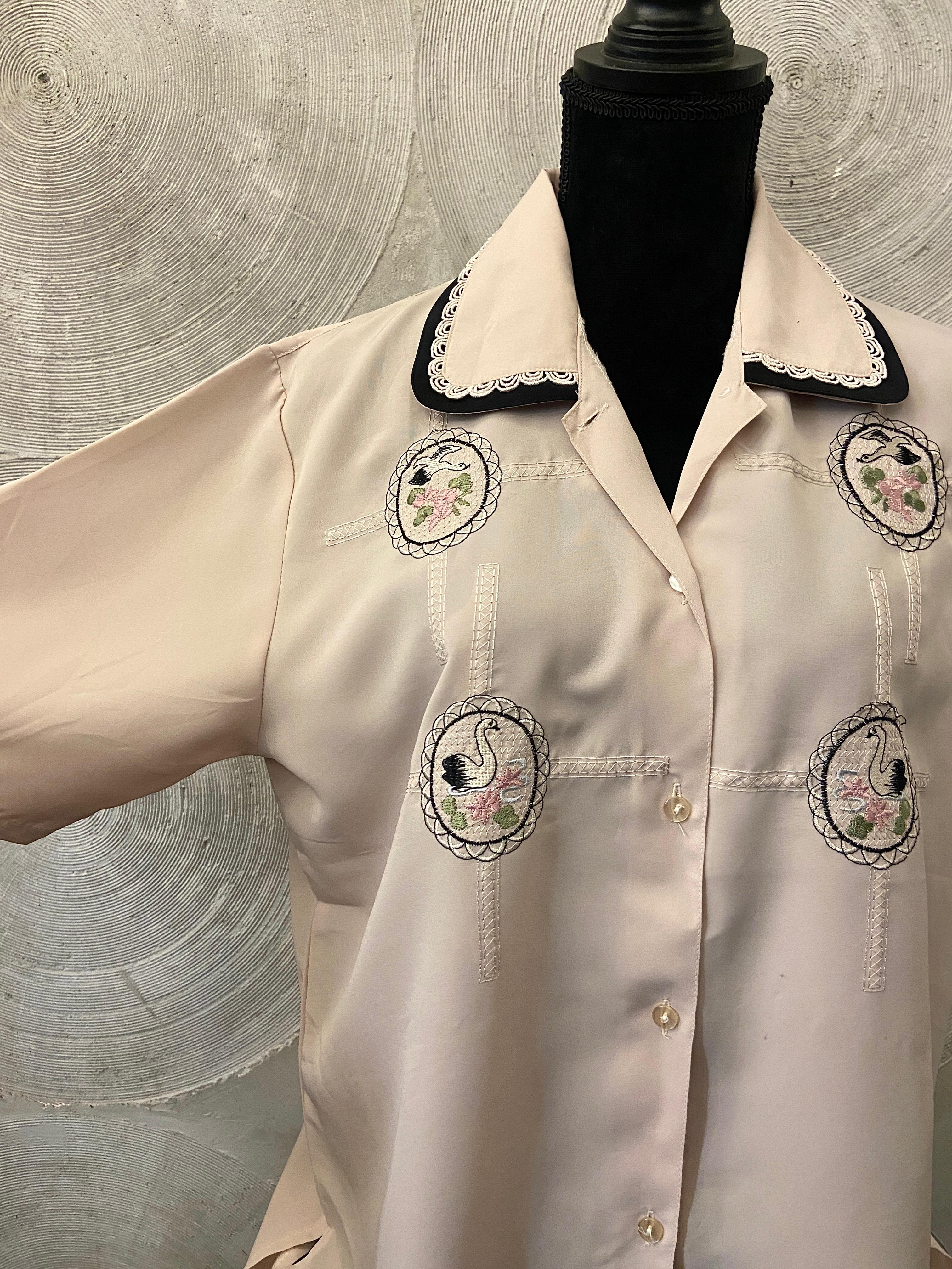 Half Sleeves Embroidered Vintage Shirt