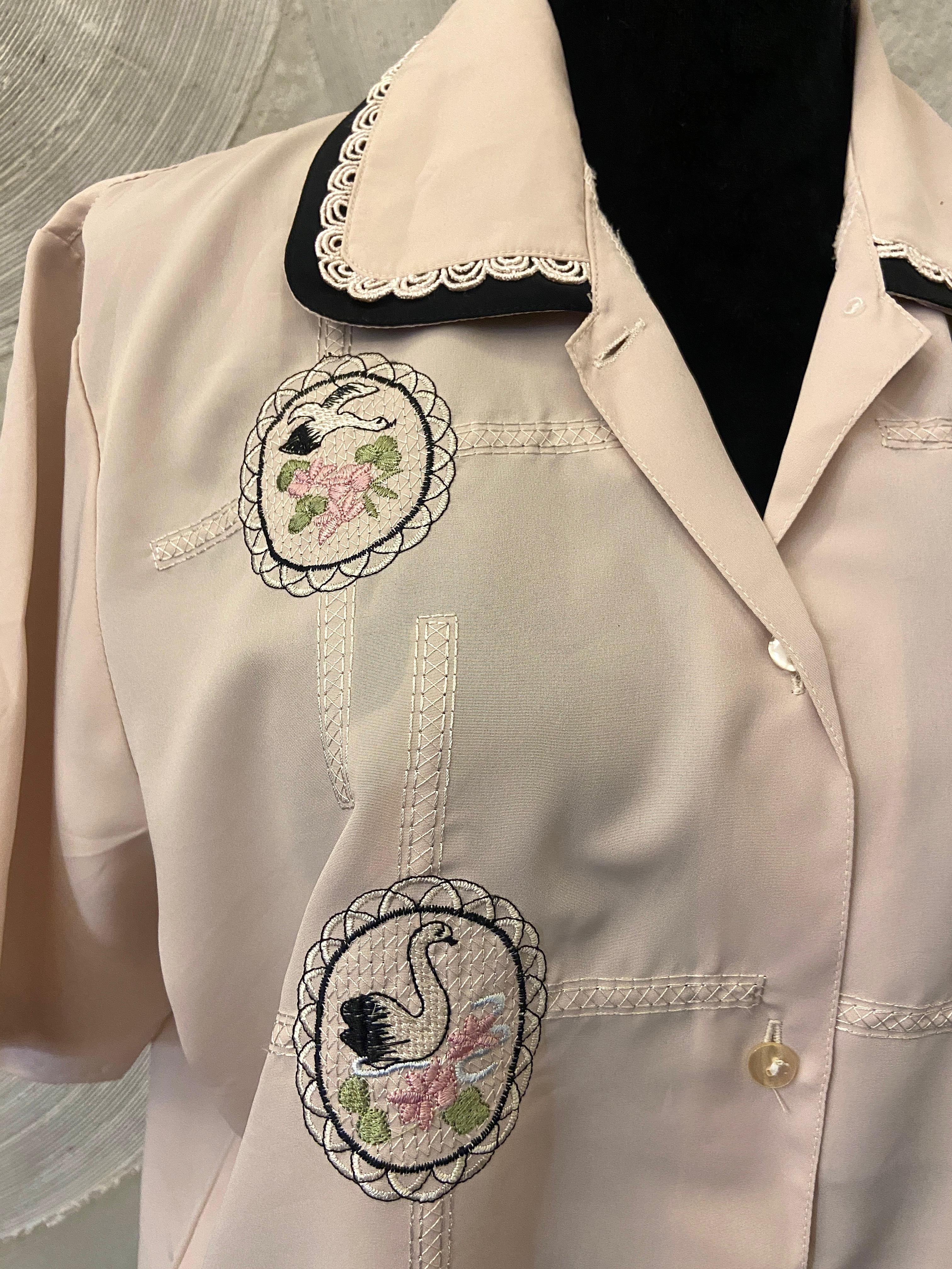 Half Sleeves Embroidered Vintage Shirt