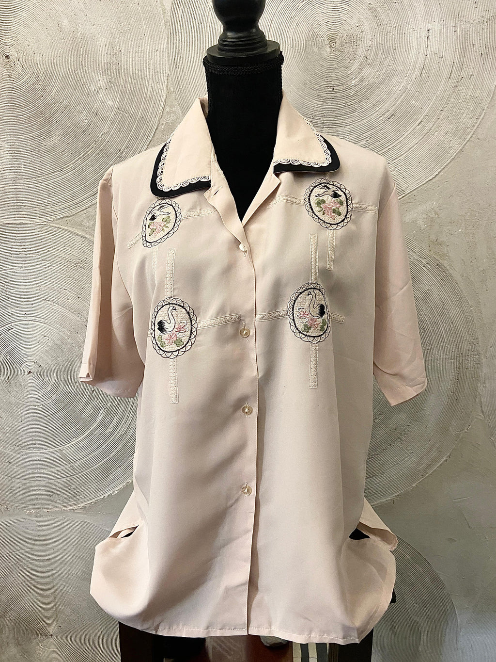 Half Sleeves Embroidered Vintage Shirt