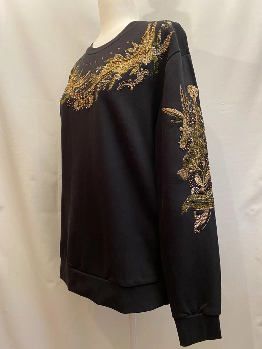 ZARA - Black Sweatshirt with Golden Embroidery