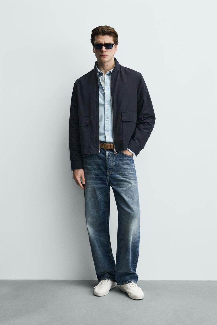 ZARA - Navy Blue Full Sleeves Overshirt