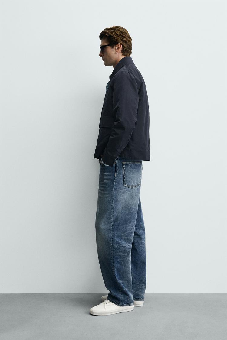 ZARA - Navy Blue Full Sleeves Overshirt