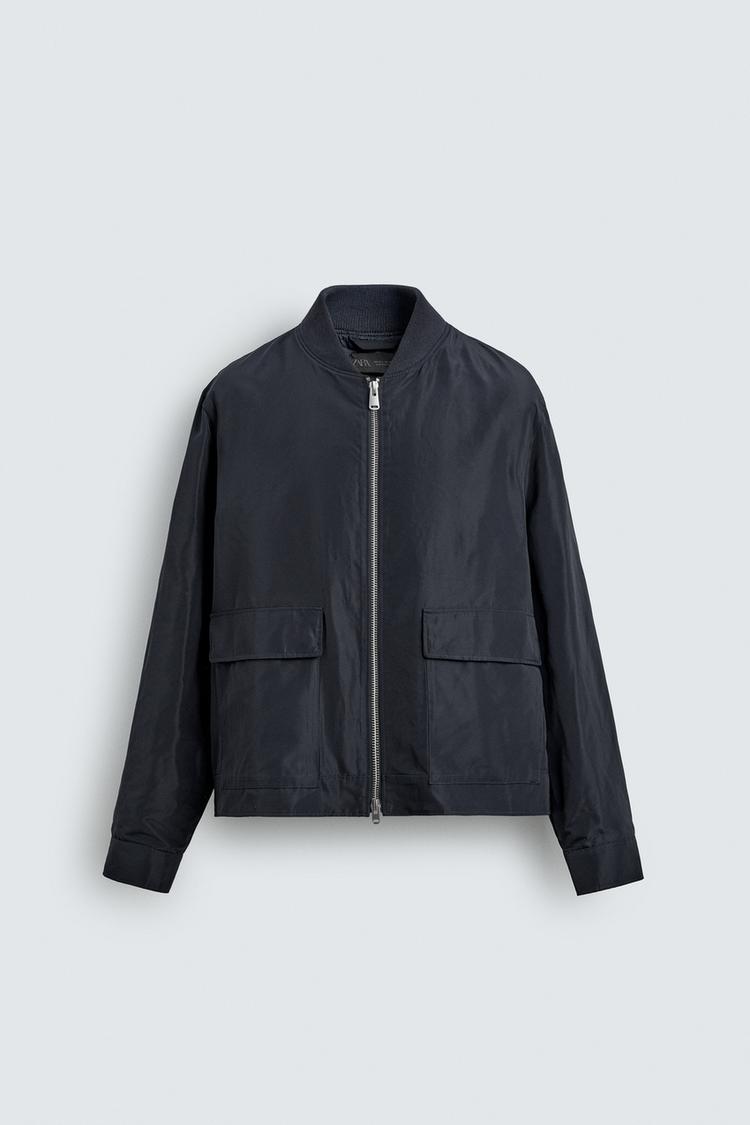 ZARA - Navy Blue Full Sleeves Overshirt