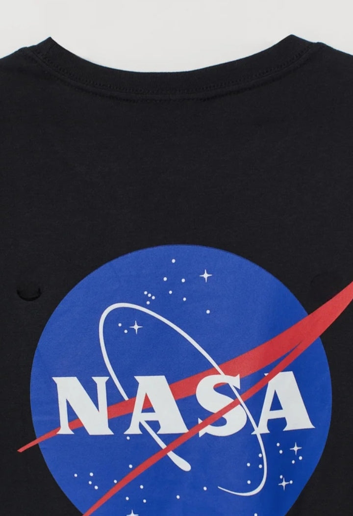 H&M - Black Nasa Cotton T-shirt