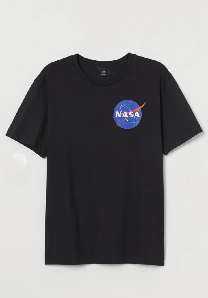 H&M - Black Nasa Cotton T-shirt
