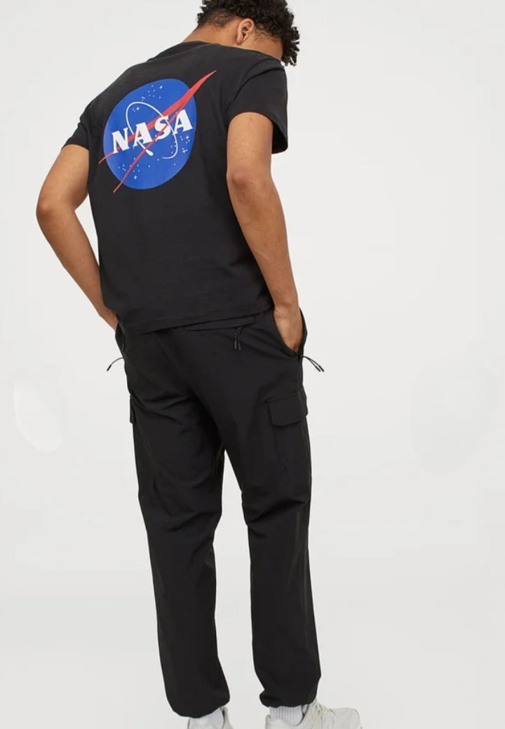H&M - Black Nasa Cotton T-shirt