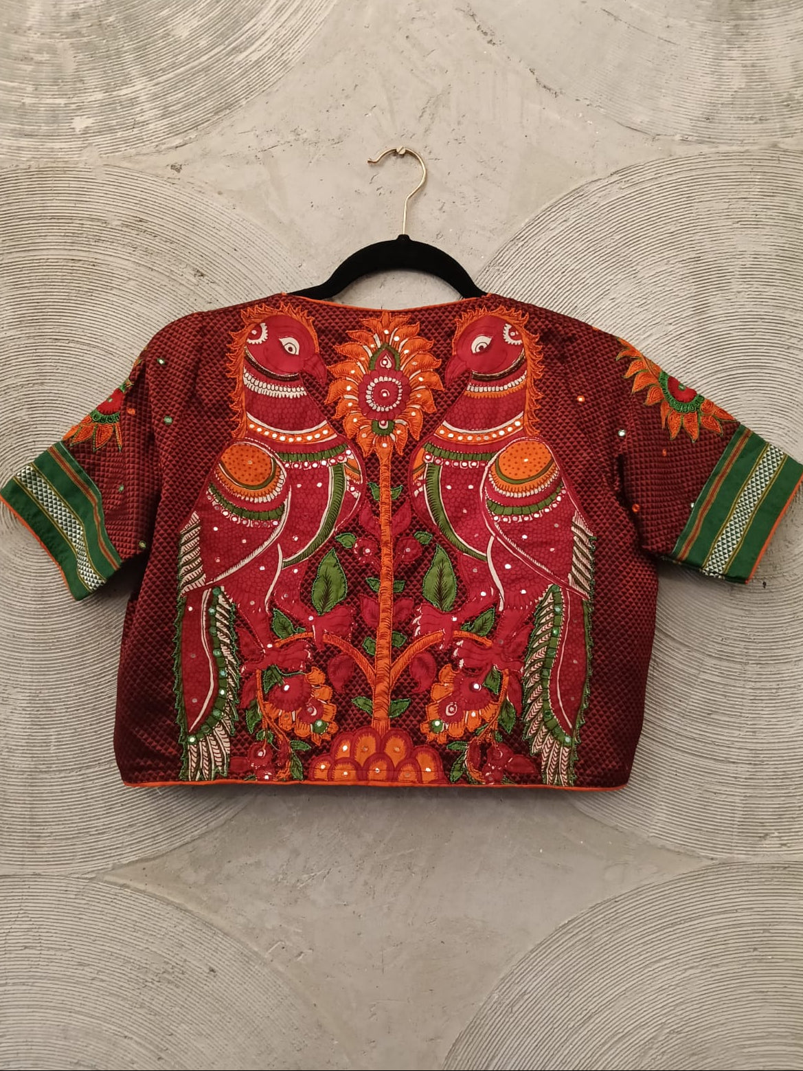 Maroon Embroidered Blouse