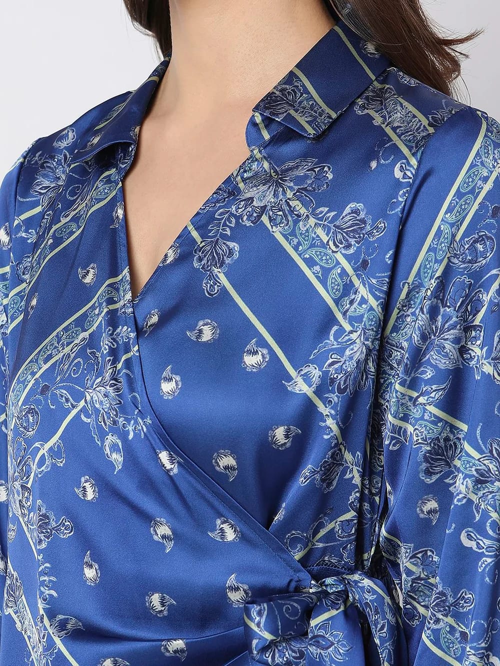 VERO MODA - Blue Printed Wrap Dress