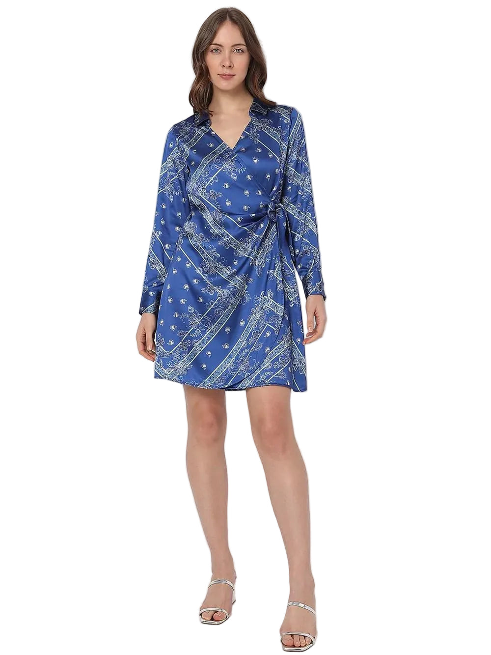 VERO MODA - Blue Printed Wrap Dress