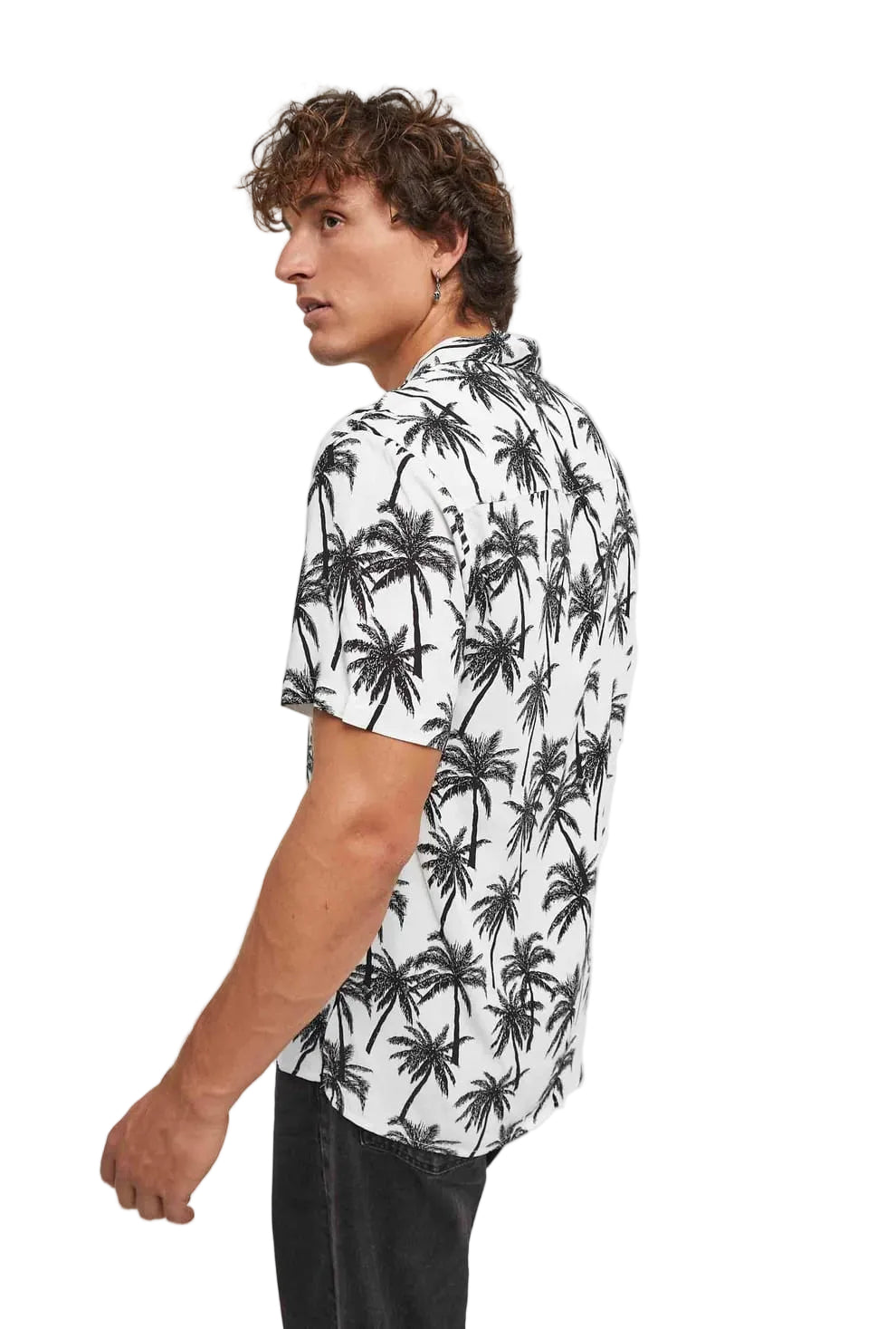 Black & White Palm Print Shirt