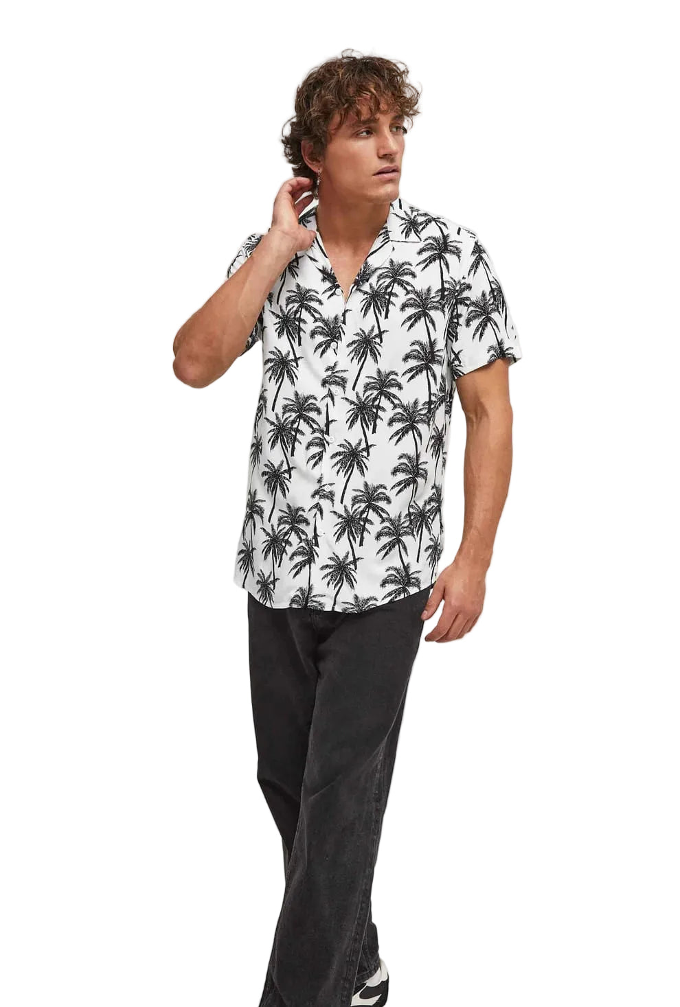 Black & White Palm Print Shirt