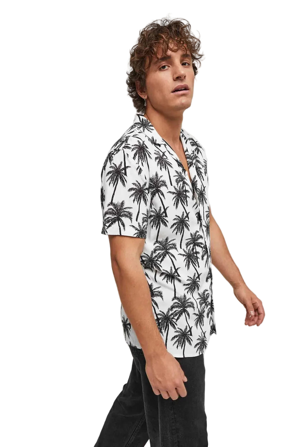 Black & White Palm Print Shirt