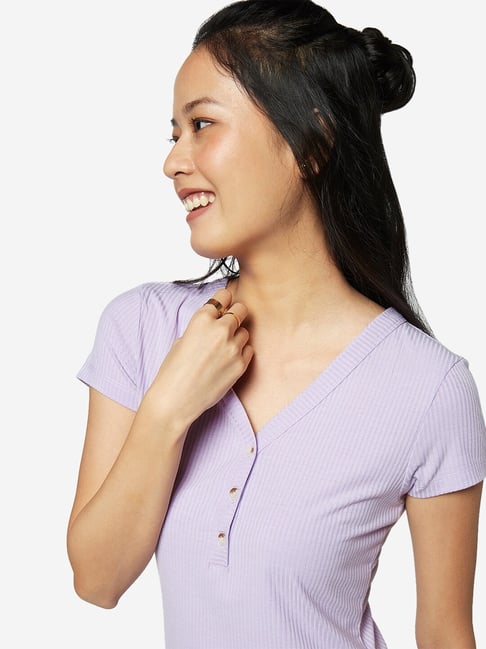 Lavender Ribbed Benji Dress
