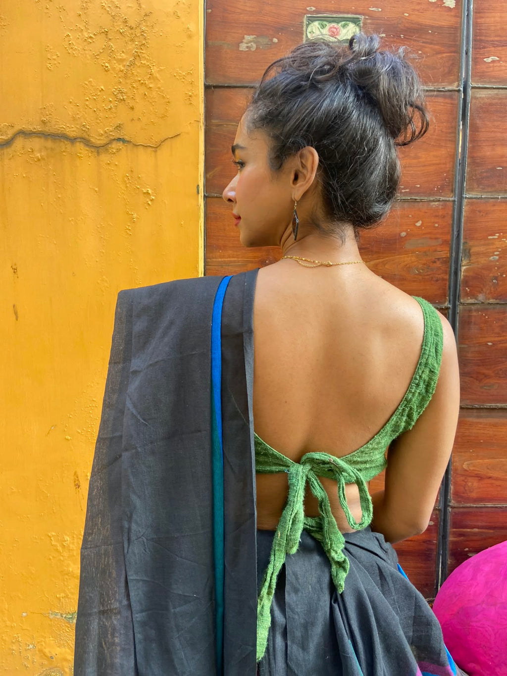 Green Ghicha Silk Blouse