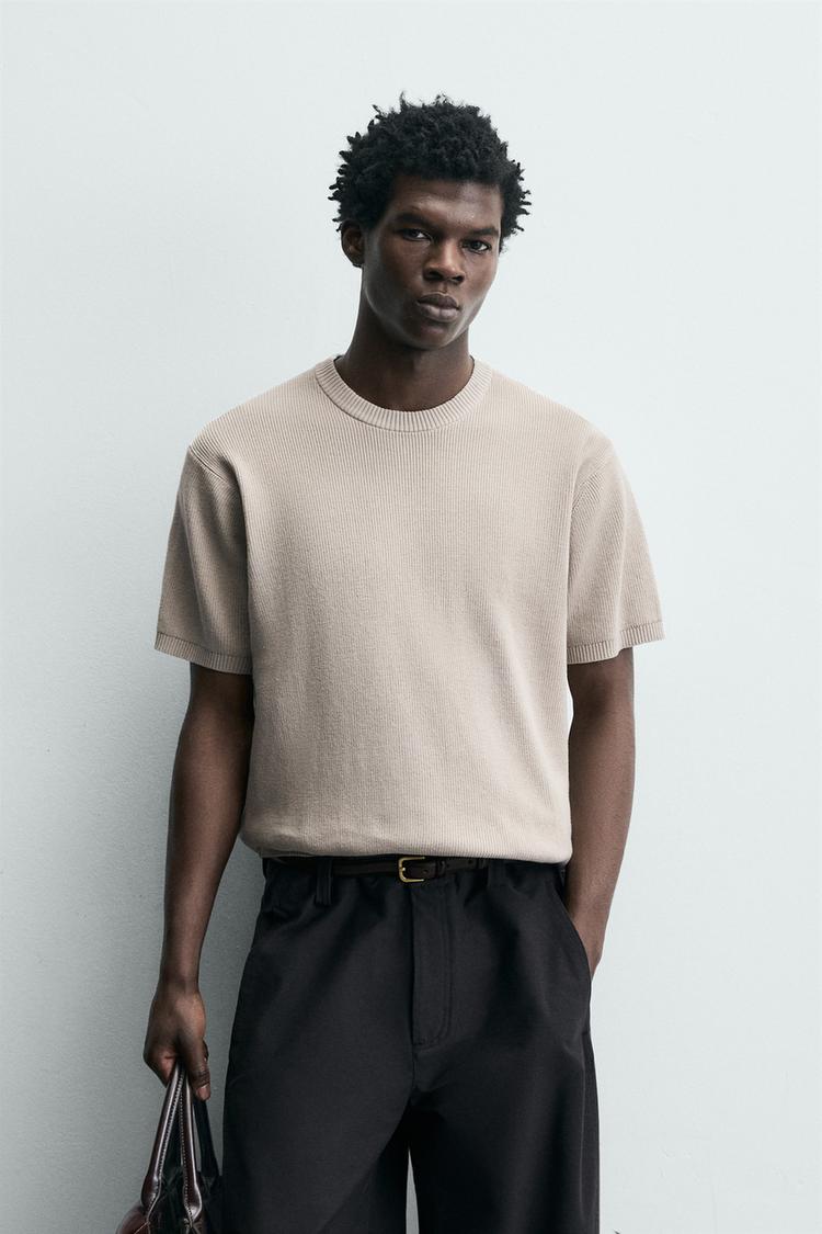 ZARA - Light Grey Knit T-shirt