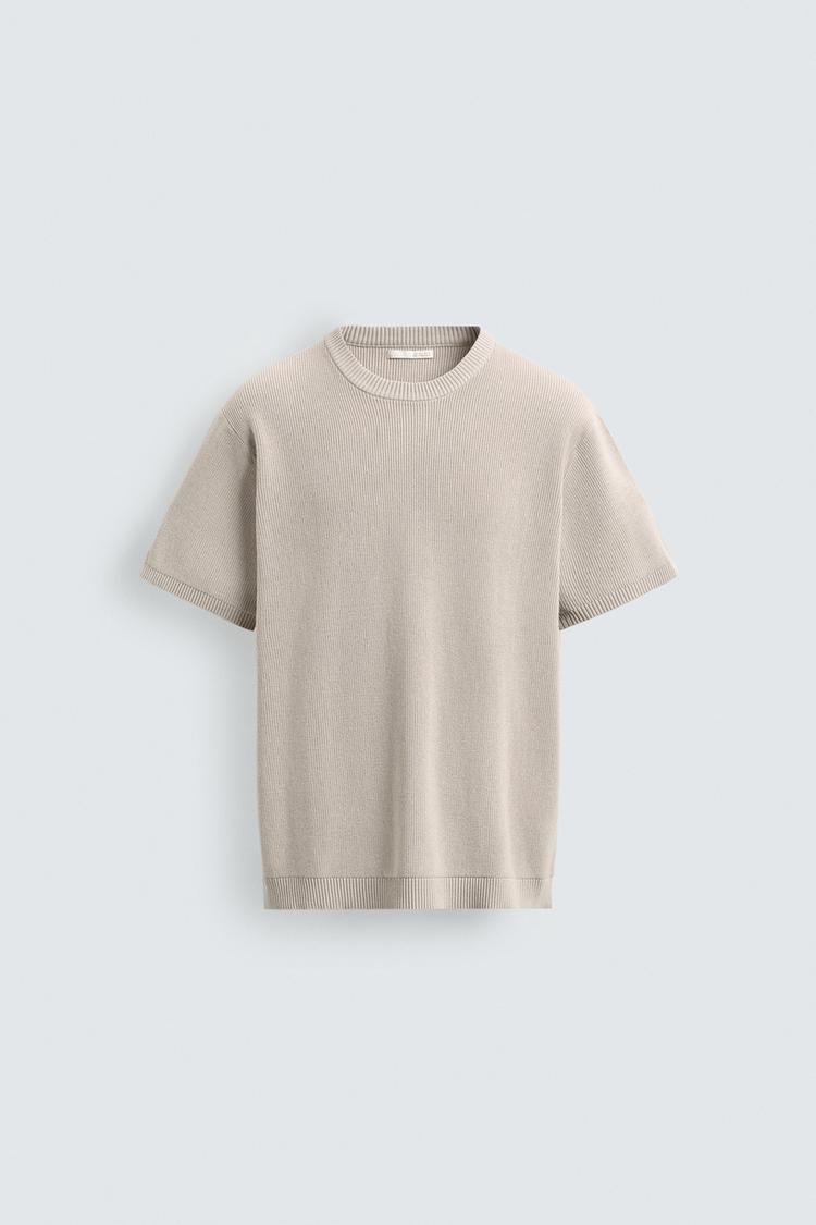 ZARA - Light Grey Knit T-shirt