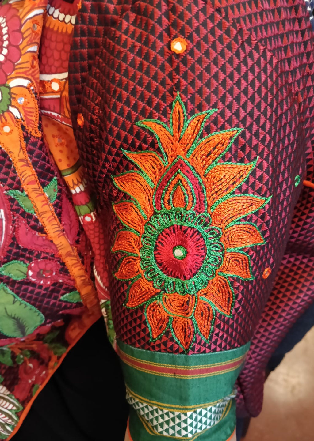 Maroon Embroidered Blouse