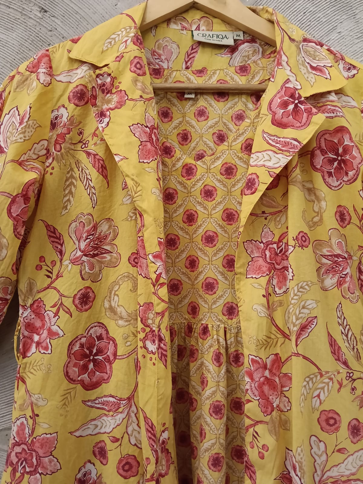 CRAFIQA -Yellow Basant Maternity Nursing Dress with Overlay