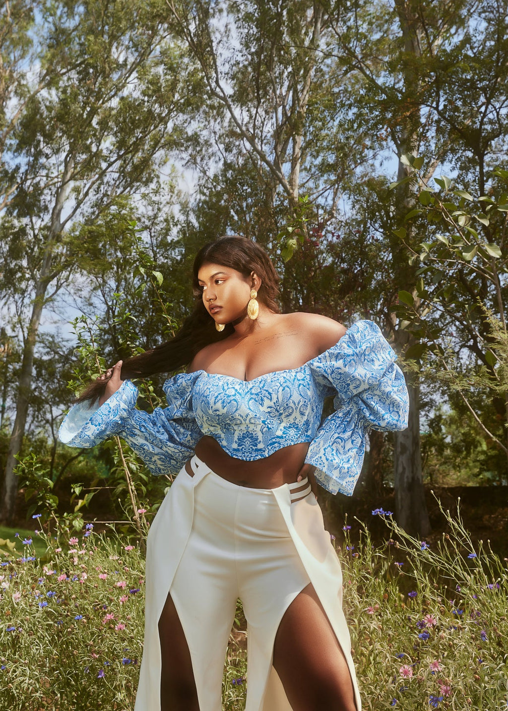 LEA - Blue Corset Top