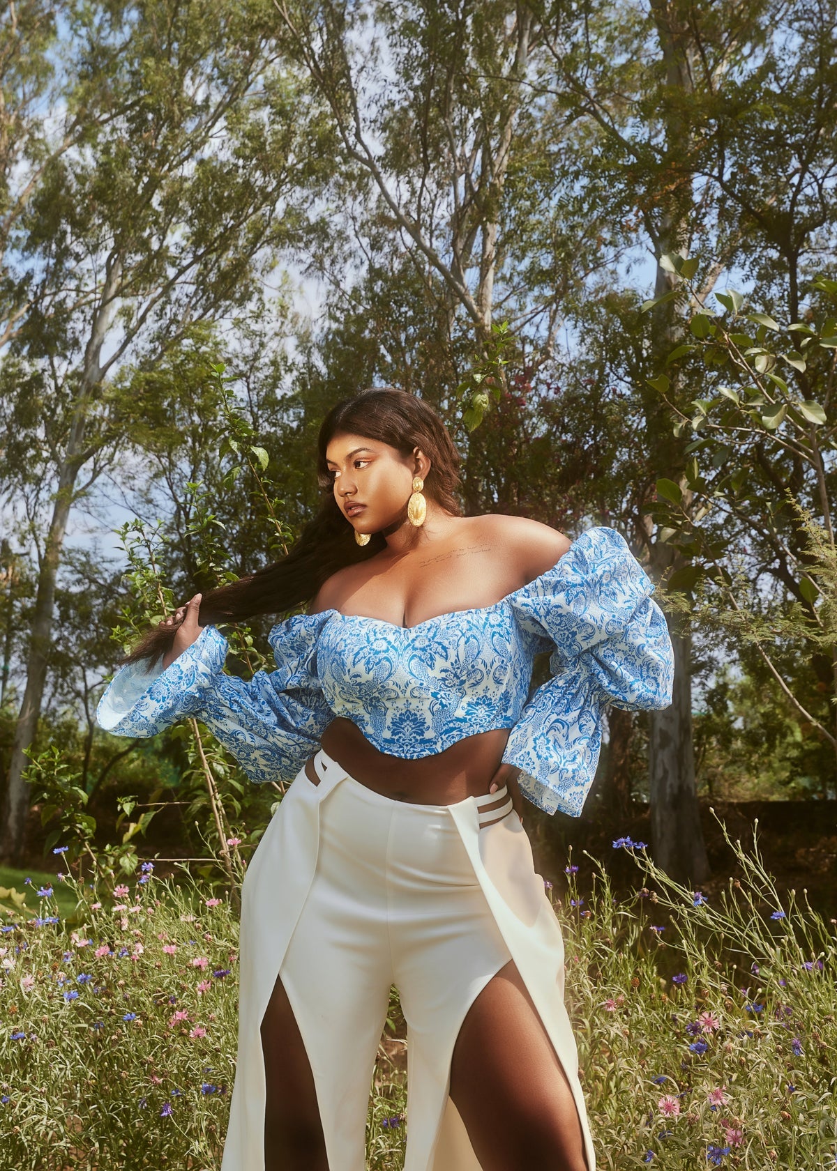 LEA - Blue Corset Top