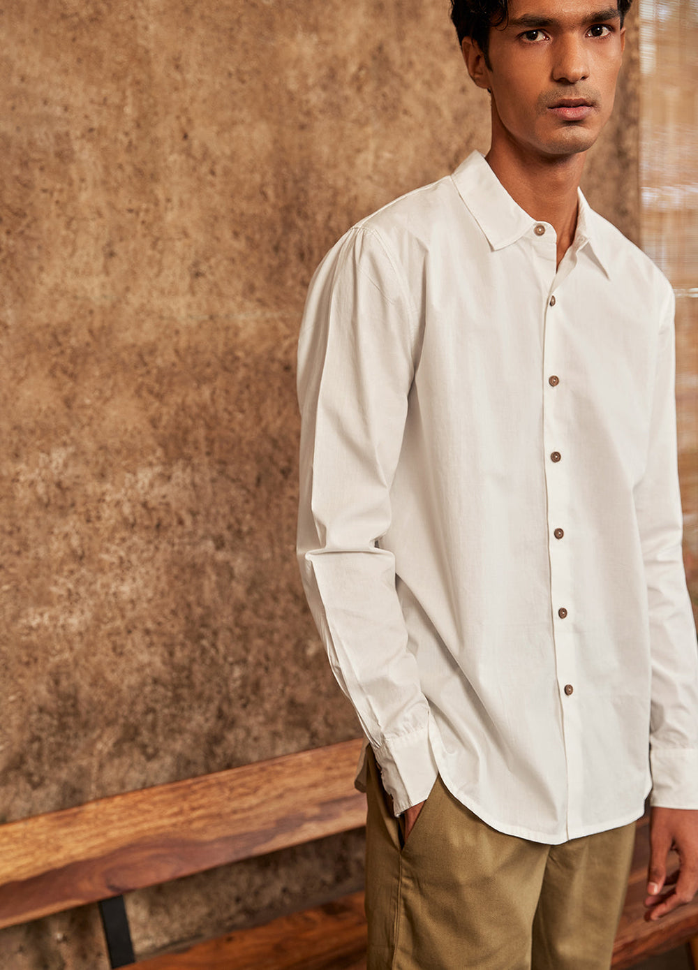 NO NASTIES - Coconut Milk Full Sleeved Everyday Shirt - M