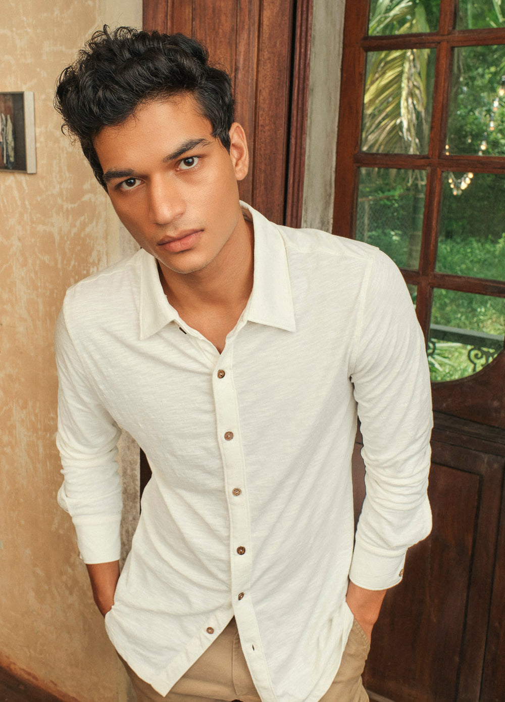 NO NASTIES - Coconut Milk Knit Shirt - L