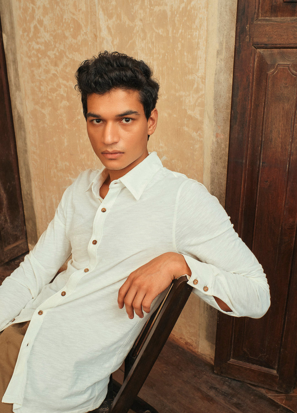 NO NASTIES - Coconut Milk Knit Shirt - L