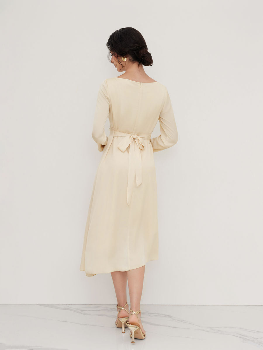 CIDER - Cream Satin Maxi Dress