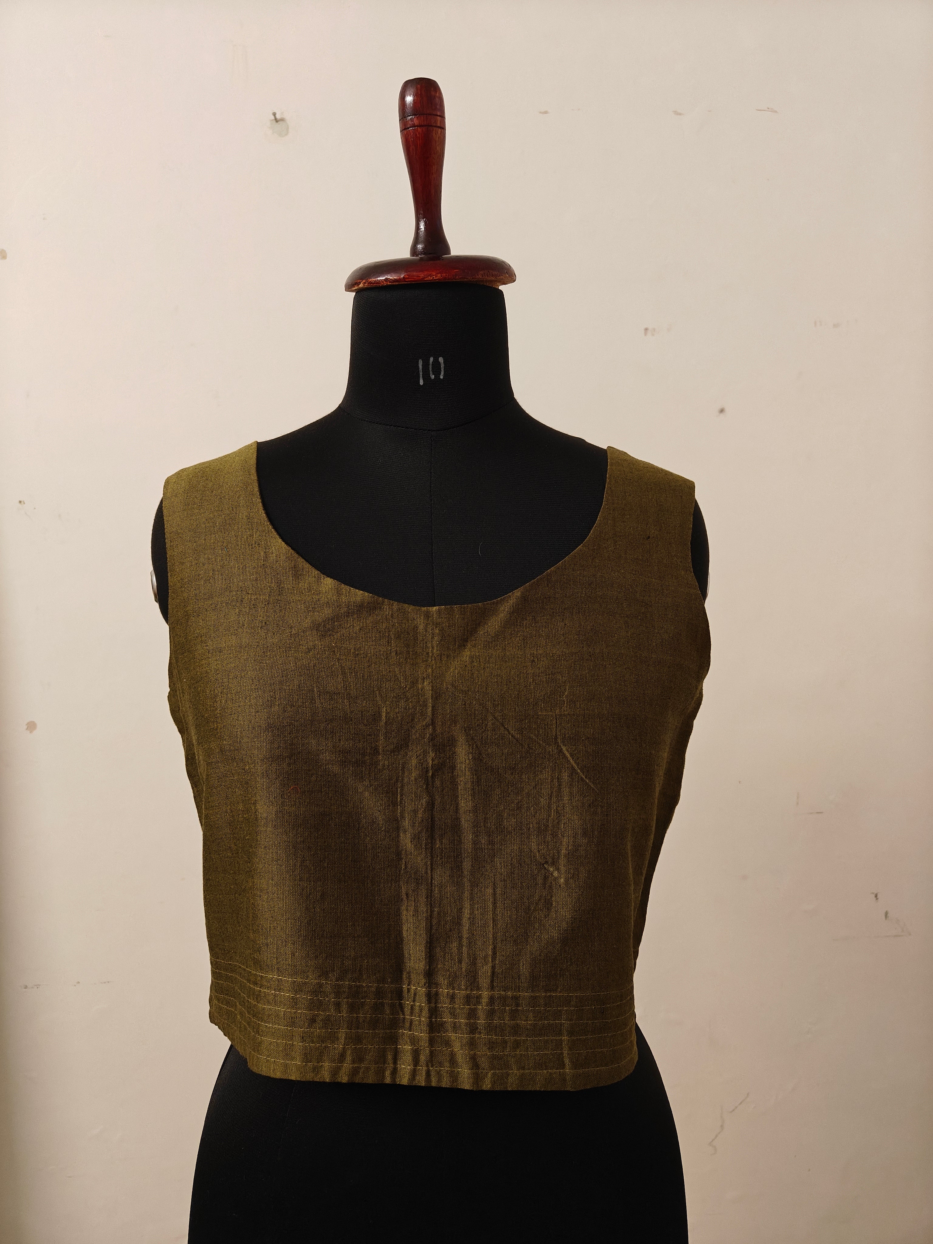 BAREFOOT - Olive Green Sleeveless Blouse