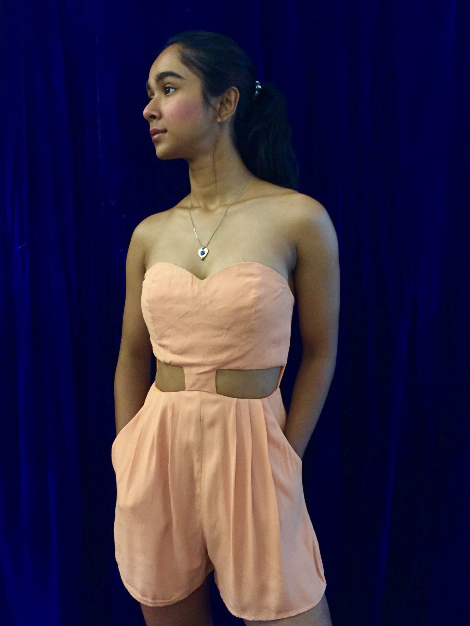 Finders Keepers - playsuit in peach