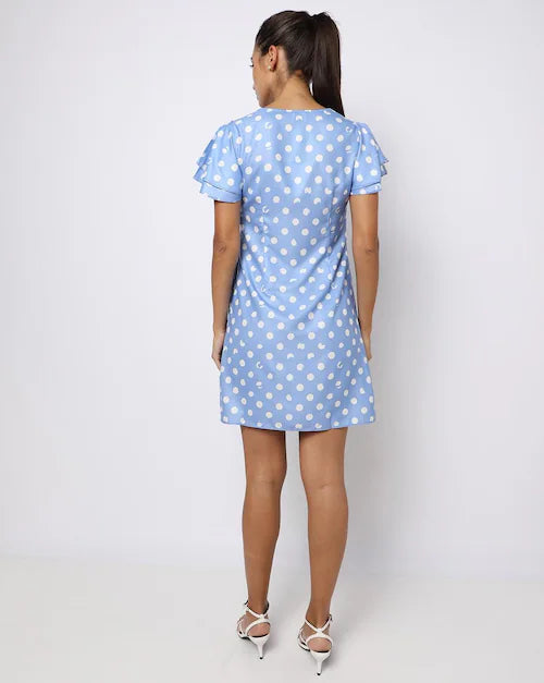 VERO MODA - Light Blue Polka Dot Dress